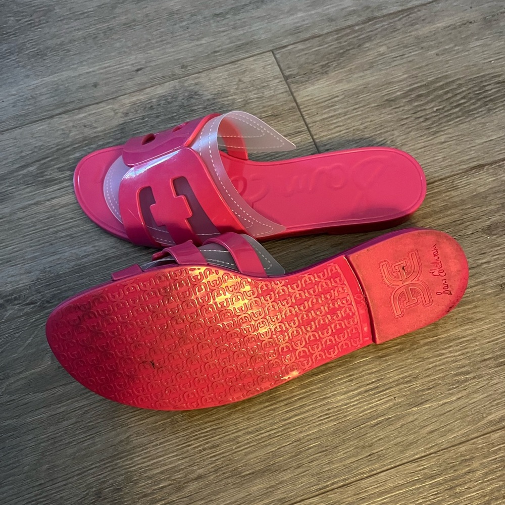 EUC Sam Edelman Pink Slide Sandals Vibrant Summer Essential - Picture 3 of 3